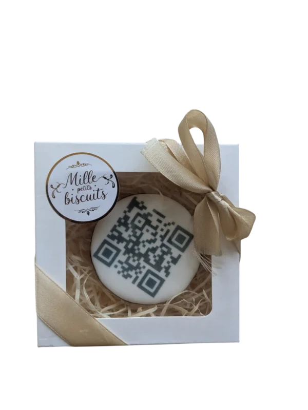 Biscuit QR Code personnalisé – Message, photo ou vidéo surprise