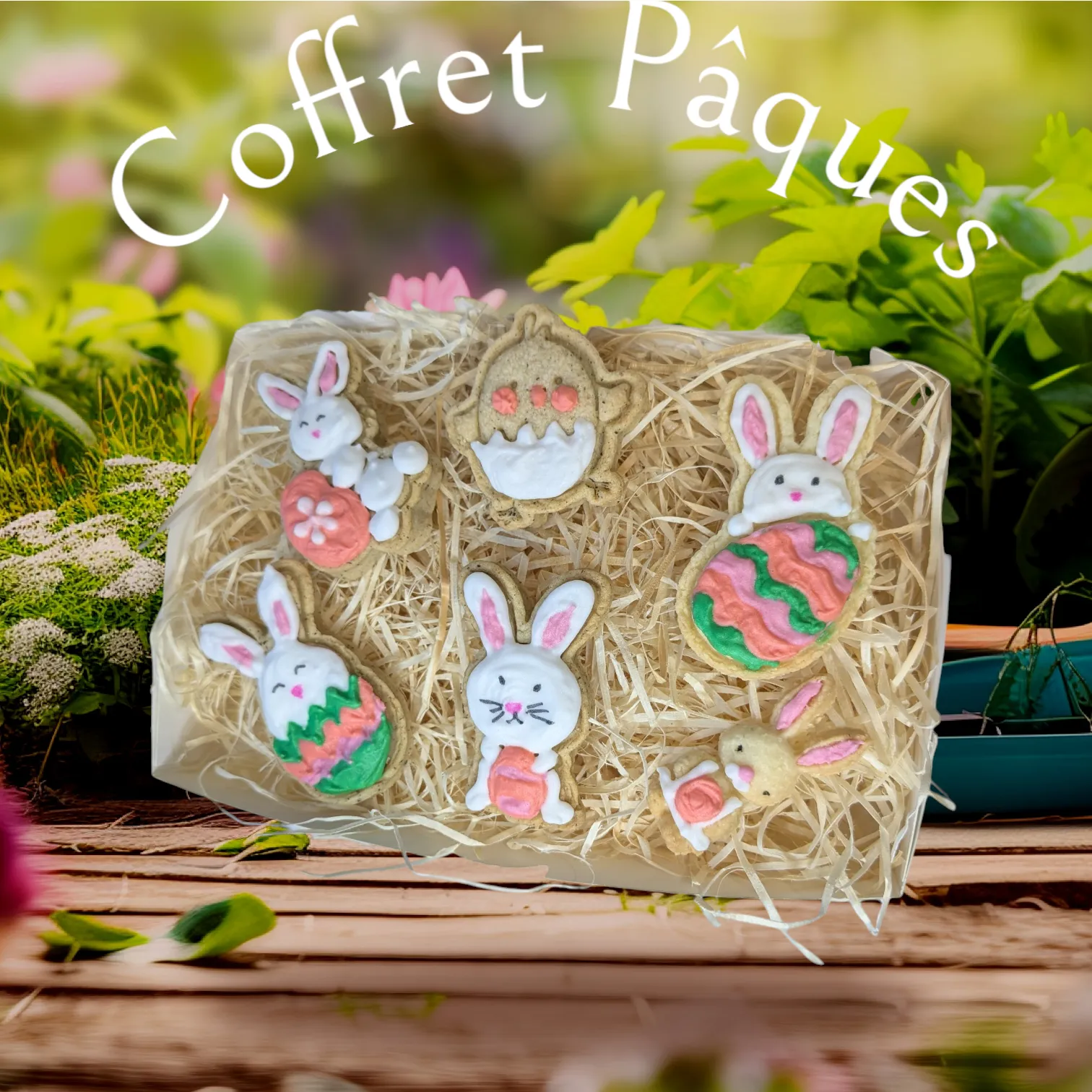 coffret biscuit paques décoré