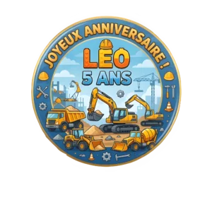 impression alimentaire gateau anniversaire chantier