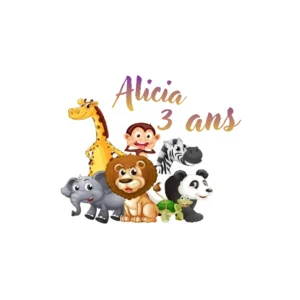 impression alimentaire gateau anniversaire jungle