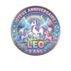 impression alimentaire gateau anniversaire licorne
