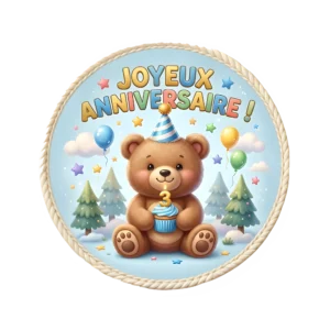impression alimentaire gateau anniversaire ourson