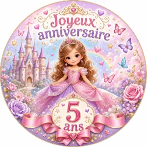 impression alimentaire gateau anniversaire princesse