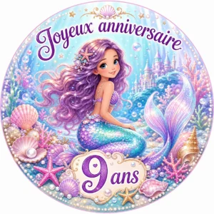impression alimentaire gateau anniversaire sirene (2)