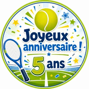 impression alimentaire gateau anniversaire tennis