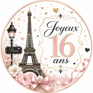 impression alimentaire gateau anniversaire tour eiffel (2)