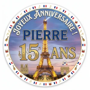 impression alimentaire gateau anniversaire tour eiffel
